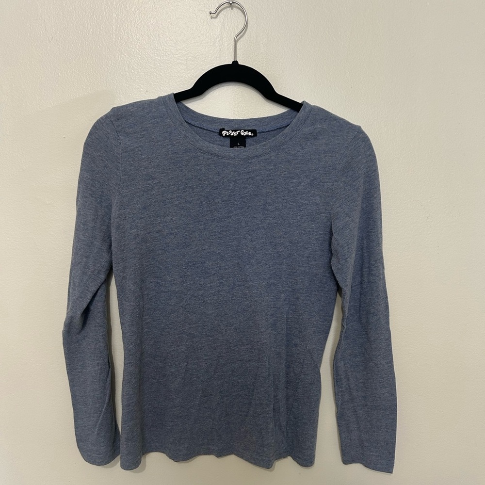 PLANET GOLD | Heather Blue Top, Size Juniors Large